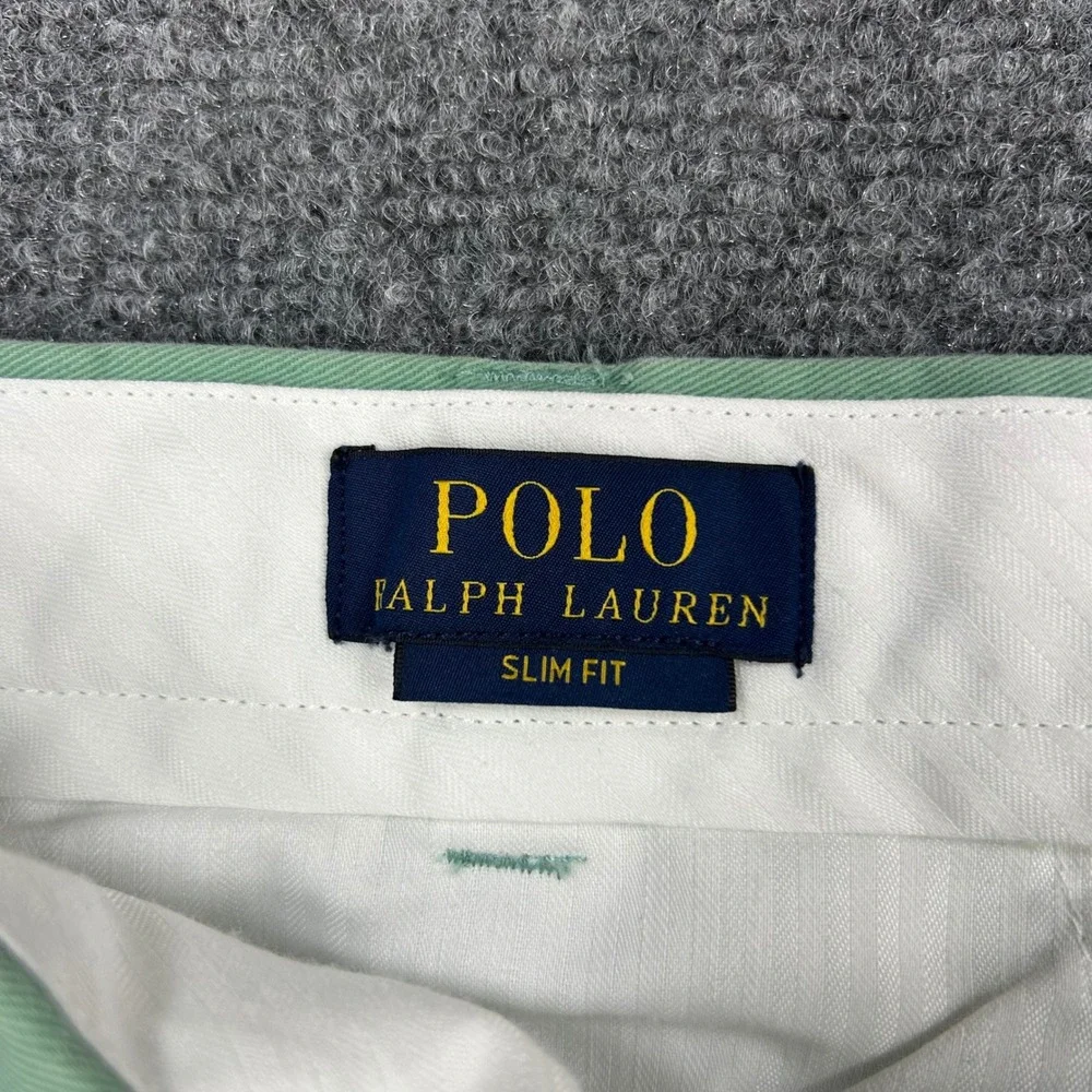 Polo Ralph Lauren Chino Pants Mens Sz 35/32 Green Slim Fit Preppy Comfort Cotton